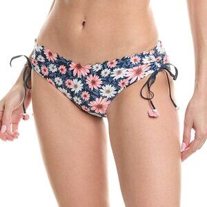 Agua Bendita Eda Ross bikini bottom swim blue floral scallop gathered tie new 3X